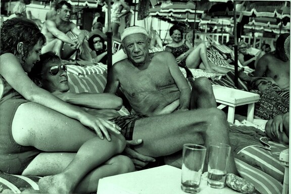 Picasso und sein Sohn Paul aus erster Ehe am St...
