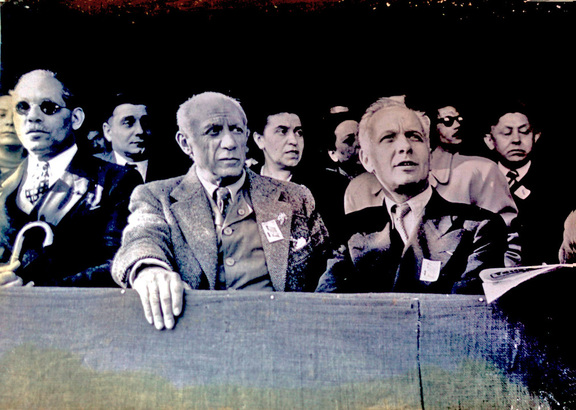 Picasso und Aragon 1949