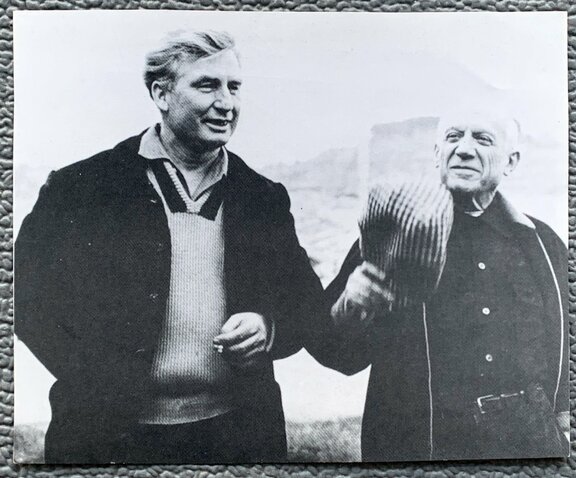 Picasso und der Maler Pignon 1952 in Vallauris
